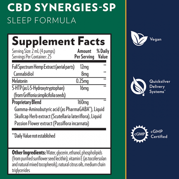 Quicksilver CBD SP CBD Hemp Extract Supplement Facts